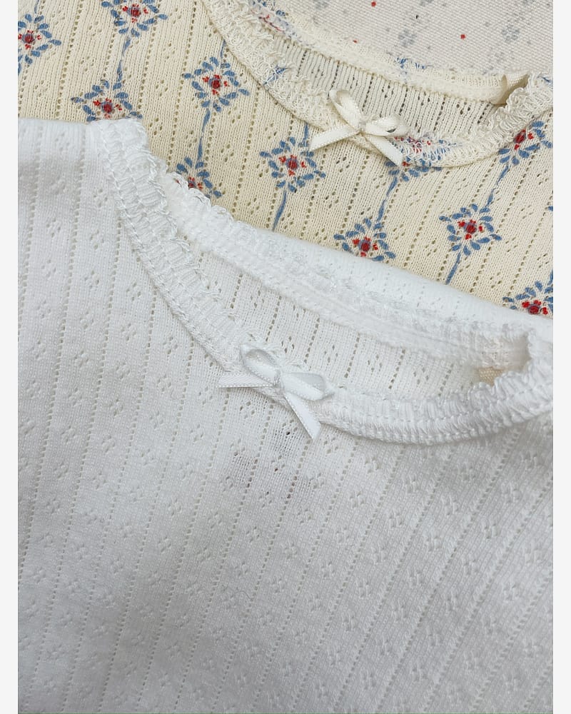 Body Kortermet - 100% Øko Bomull, Pointelle | Minnie Short Sleeve Body