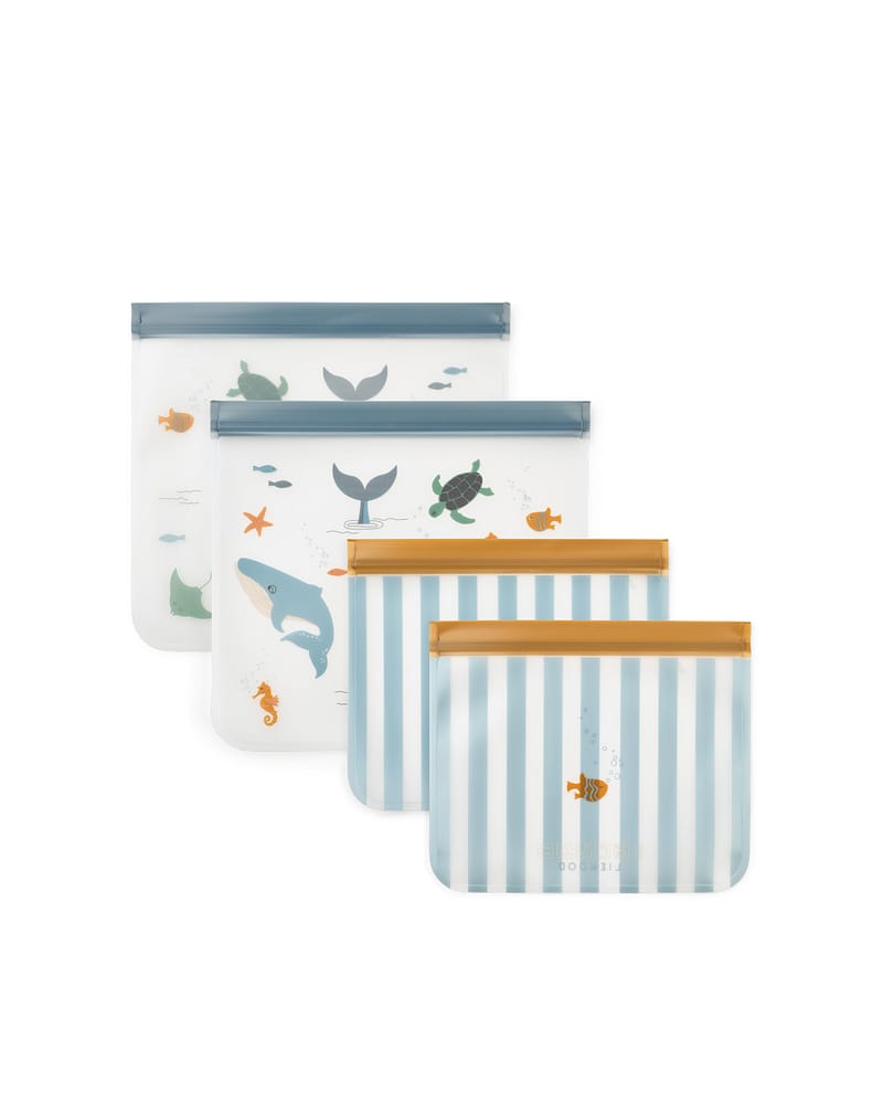 Små Zip Lock Poser 4pk - Gjenbrukbare Matpakkeposer | Rebus