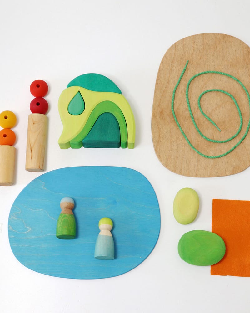 Småverden i Skogen - Byggesett i Tre 19stk | Small world play in the woods