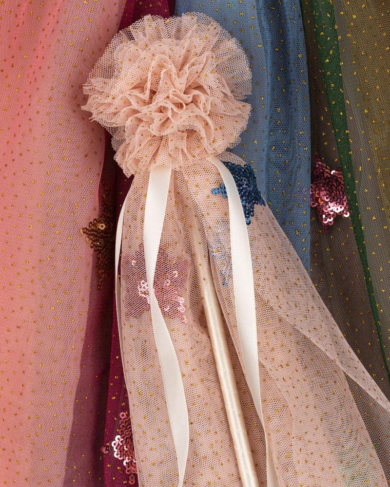 Kostyme m/ Glitter Paljetter - Kappe og Stav | Glitter Rainbow Costume