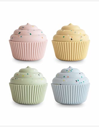 Lekemuffins i Silikon 4pk - ​​Badeleker & Lekemat | Mix and Match Cupcake Toy