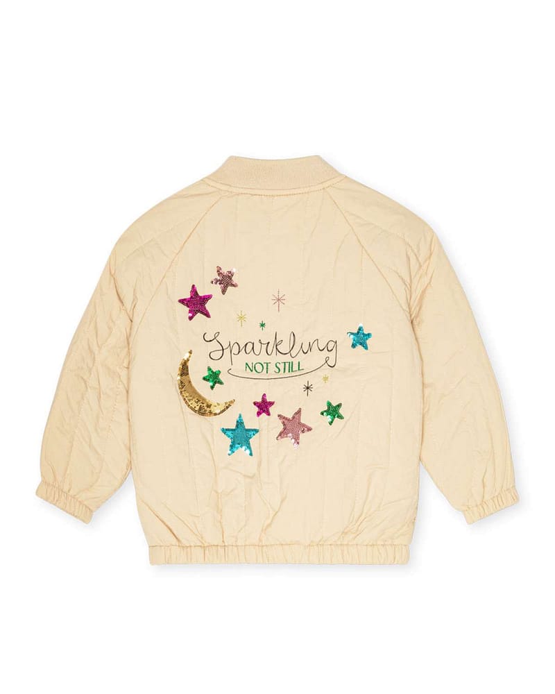 Tynn Boblejakke m/ Glitter Paljetter - Høst / Vår | Juno Sequin Bomber Jacket
