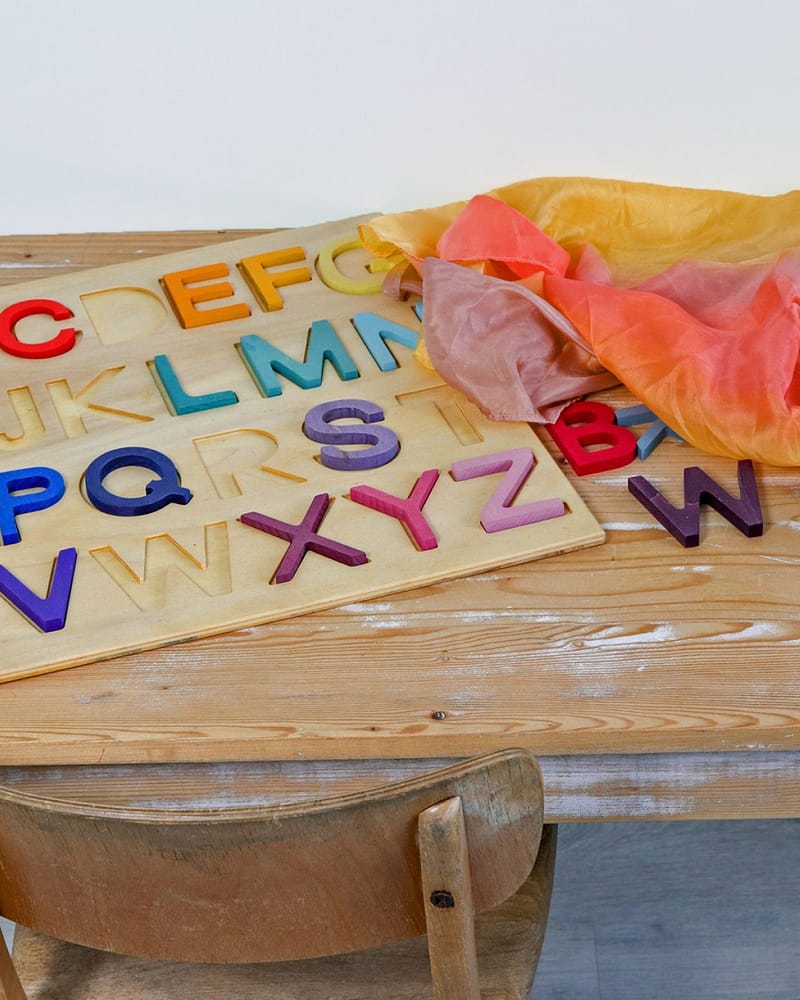 Puslespill Alfabet - Treklosser og Brett 44x44 cm | ABC game