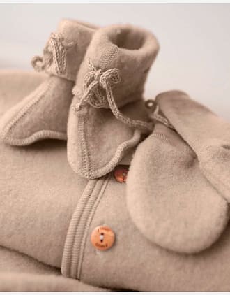 Ulltøfler Baby - Varm Ullfleece 100% Ubehandlet Ull | Baby-Bootees - Onesize (0-12 mnd)