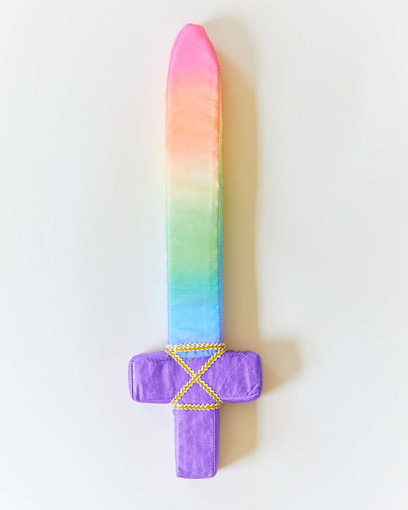 Lekesverd av skum og silke - 43cm | Rainbow Sword
