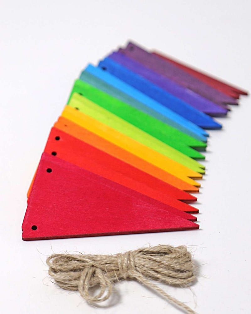 Girlander i Tre - 24 deler - Bursdagsdekorasjon | Pennant Banner Rainbow