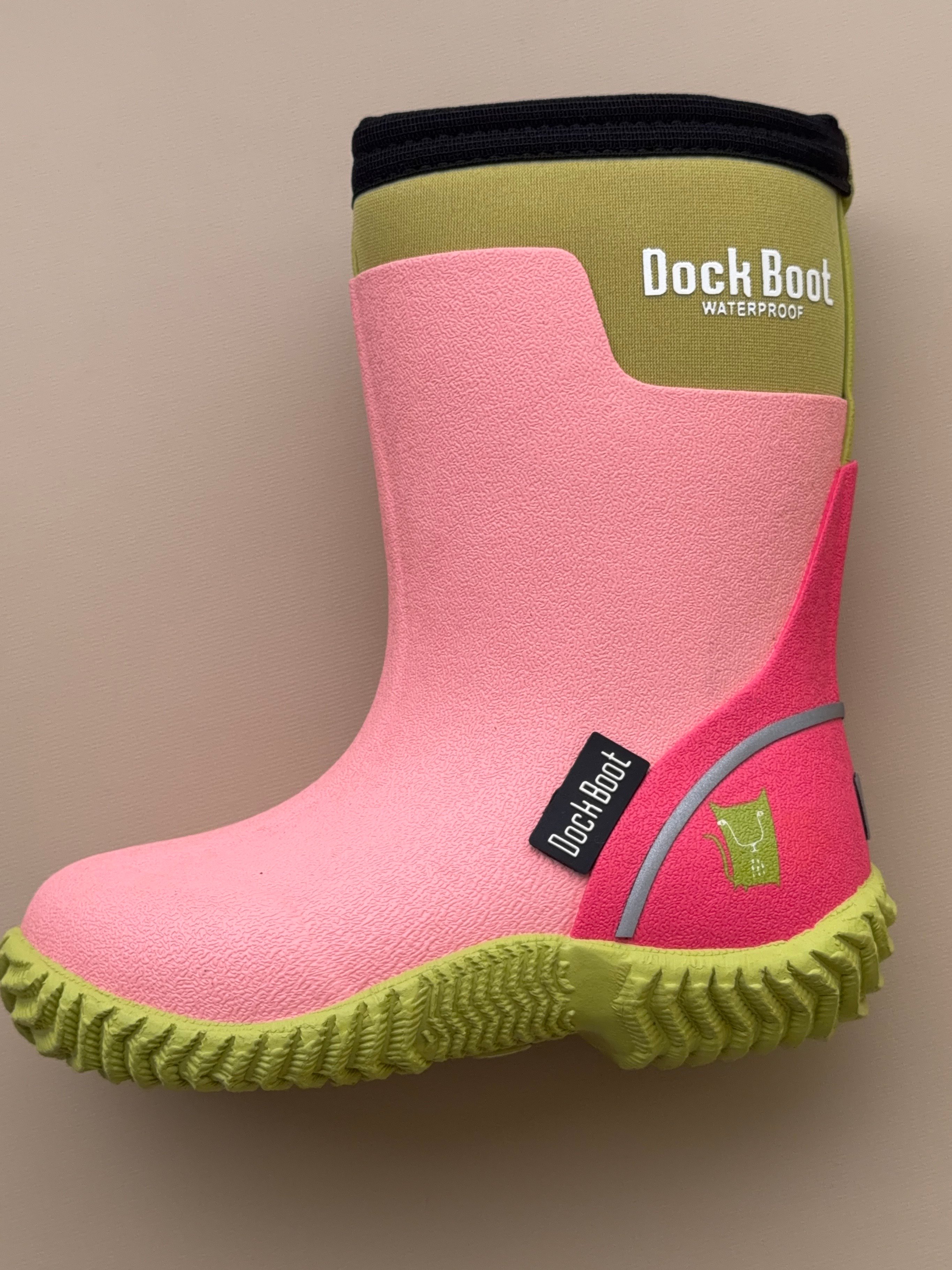 Kattnakken Gummistøvler M/ Isolasjon til -10°C | Dock Boot, Kattefot / Rosa Multi