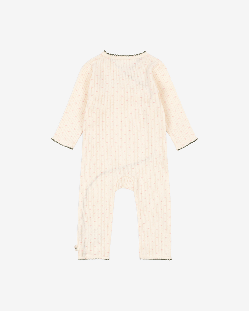 Heldress med Omslag - 100% Øko Bomull, Pointelle | Minnie Newborn Onesie GOTS