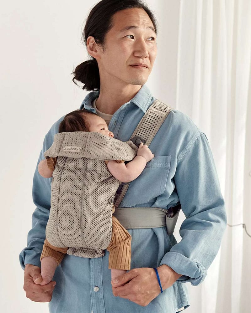 Mini Bæresele Nyfødt - Ekstra Nærhet - Baby Carrier 0-12m, Grey beige