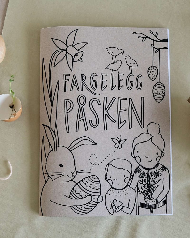 Fargeleggingsbok A4 m/ Påske Fargelegging - 100% Norsk | "Fargelegg Påsken"