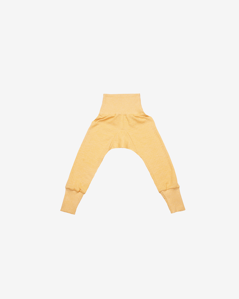 Bukse Rib m/ høyt liv – 45% Bomull, 35% Merino, 20% Silke – Ubehandlet Ull