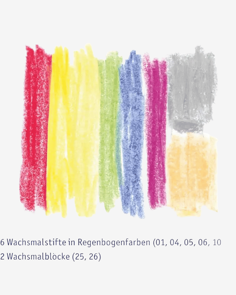 Jubileumssett med 2 Fargeblokker og 6 Fargestifter - Rainbow Edition | Laget med Naturlig Bivoks