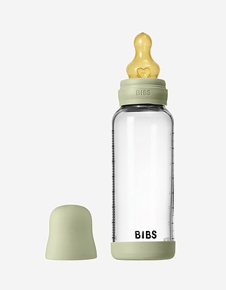 BIBS Tåteflaske i Glass med silikonbunn