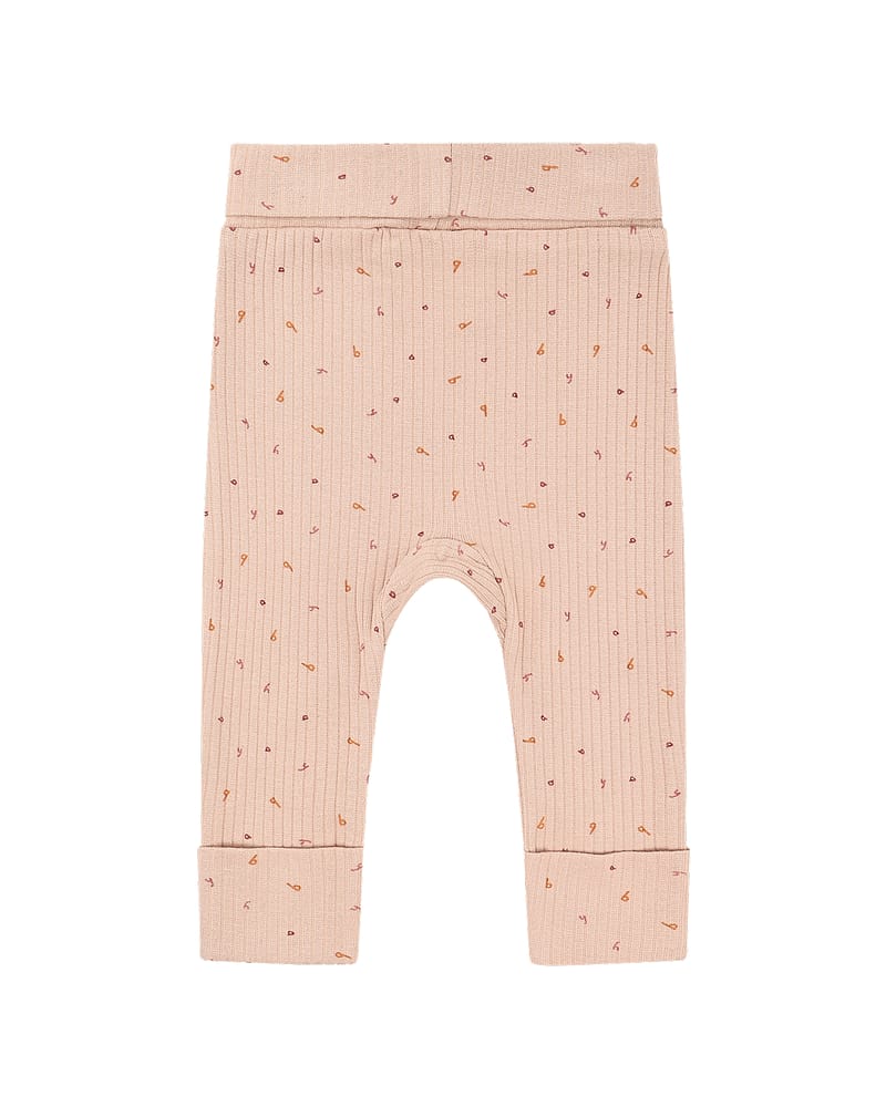 Leggings Baby m/ dobbelt liv & trylleføtter - Øko Bomull | Luca Letter Aop
