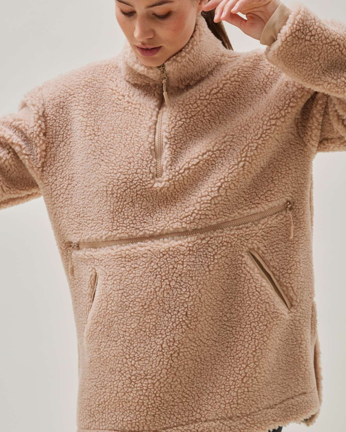 Gravid og Ammegenser – Teddyjakke m/ ull | Pile Fleece Maternity Anorak
