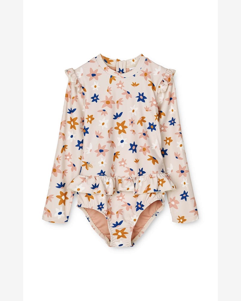 Badedrakt med Armer og Volanger - UV drakt UPF 40+ | Sille