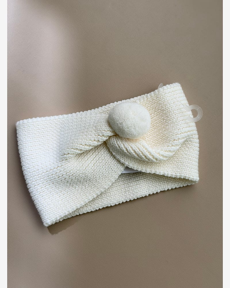 Pannebånd med dusk - 100% Merino | Hodebånd Pompon