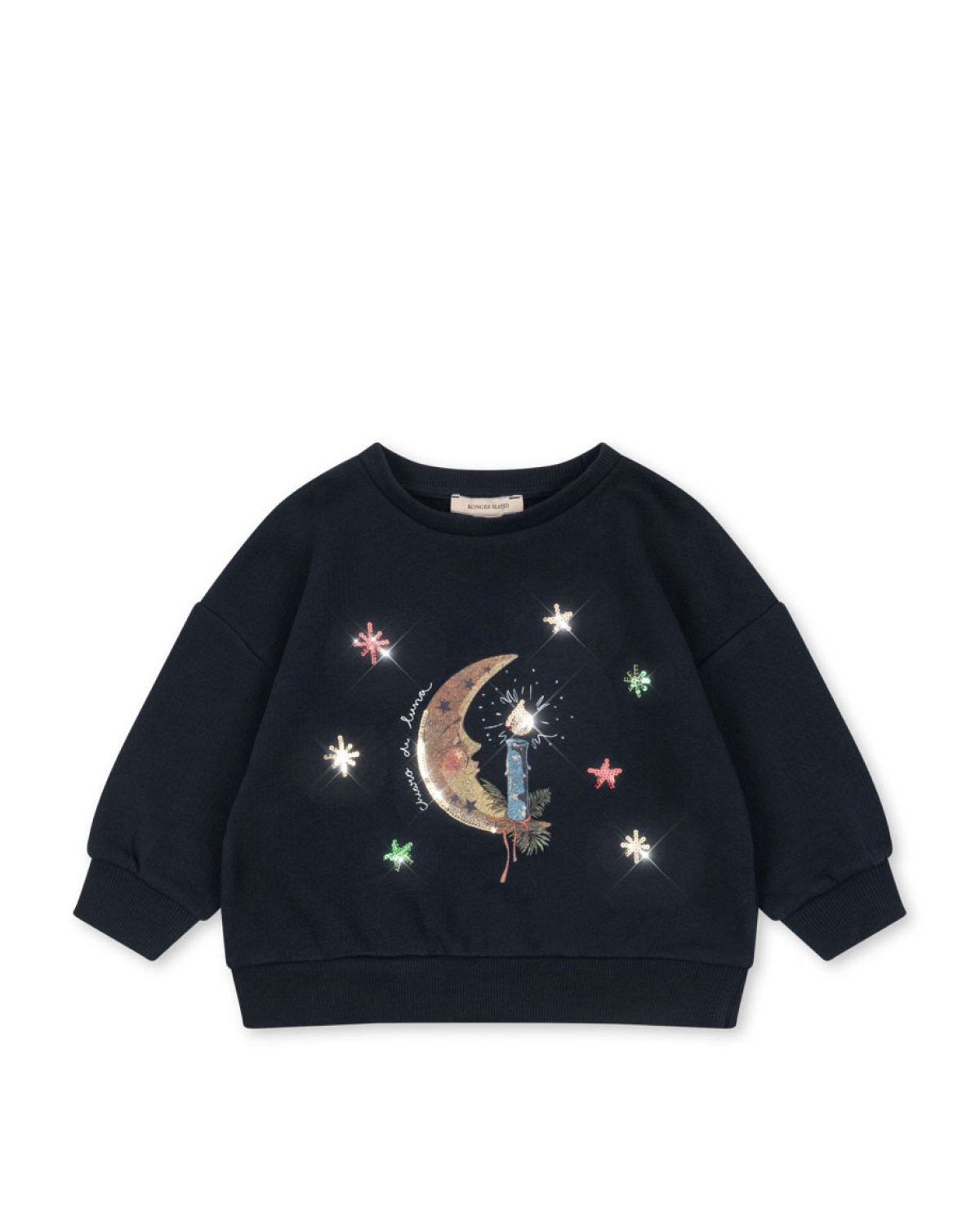 Genser med Paljetter – Øko Bomull | Loupy Lou Sweat Shirt OCS, Mørkeblå - Dark Navy