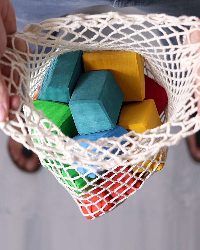 Treklosser, Store 15stk - Barn 0år+ | Colored Waldorf Blocks, Regnbuens Farger