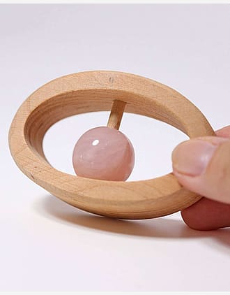 Rangle og Gripeleke - Treleke m/ Edelsten | Rattle Rose Quartz