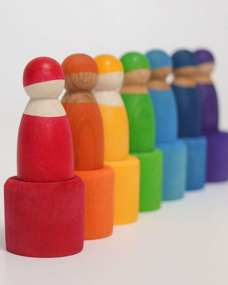 Regnbuens Venner 7stk - 2i1 Leke & Uke-Kalender | Seven Friends in Bowls