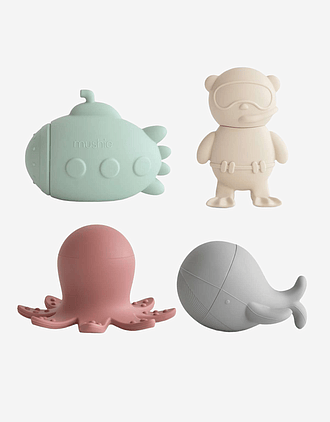 ​​Badeleker i Silikon - 4pk | Sealife Mold Free Bath Play Set