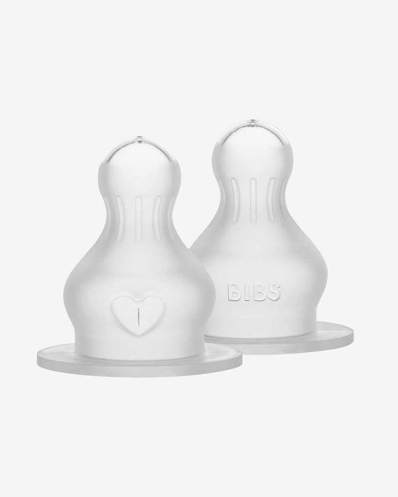 BIBS Flaskesmokk i Silikon 2pk - Antikolikk | Slow Flow
