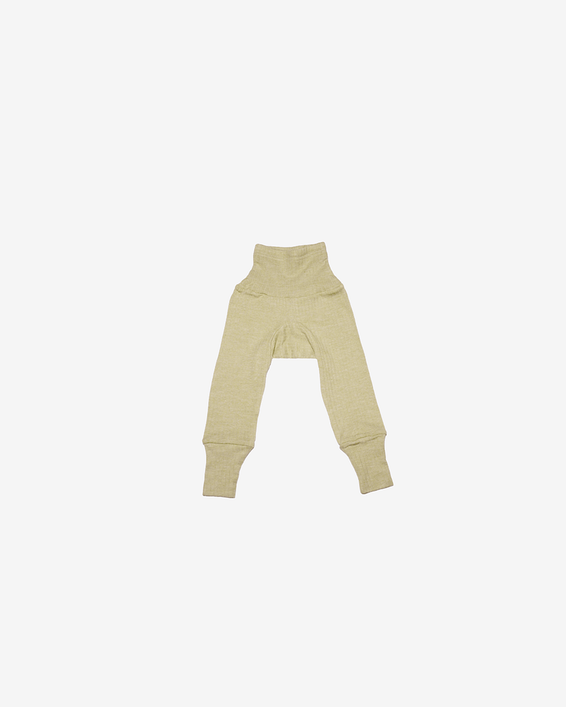 Bukse Rib m/ høyt liv – 45% Bomull, 35% Merino, 20% Silke – Ubehandlet Ull