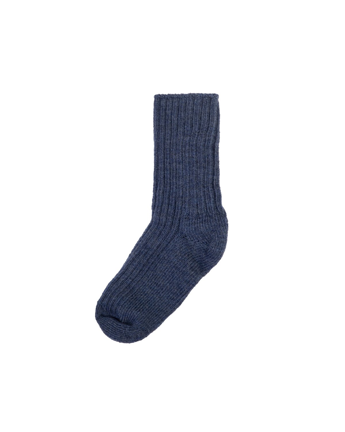 Ullsokker – Rib – Elastisk – Basic, Mørkeblå - Denim Melange