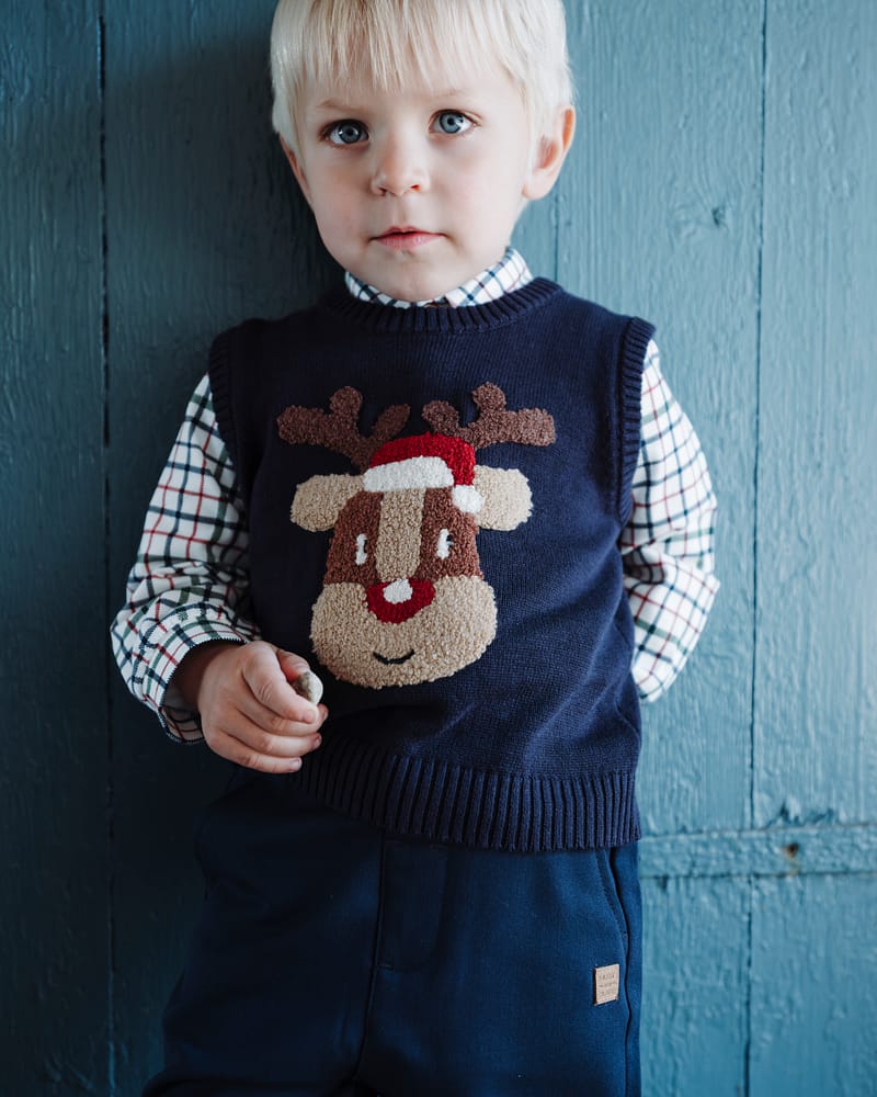 Jule Vest Barn - Pelle - Navy