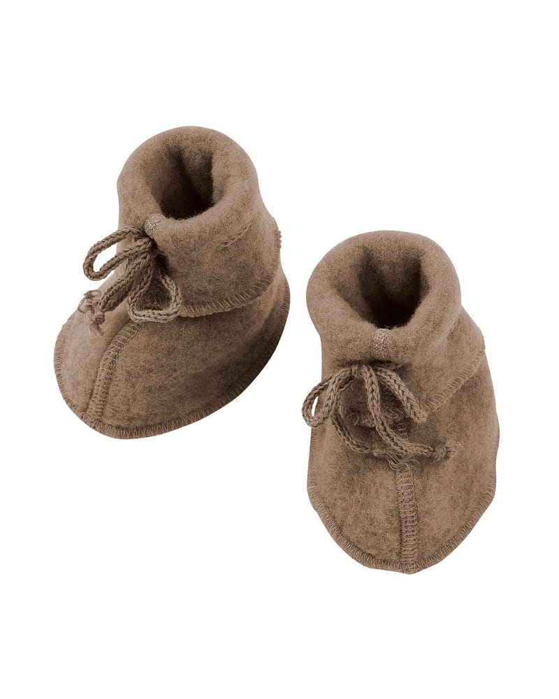 Ulltøfler Baby - Varm Ullfleece 100% Merino, Ubehandlet Ull | Baby-Bootees - Onesize (0-12 mnd)