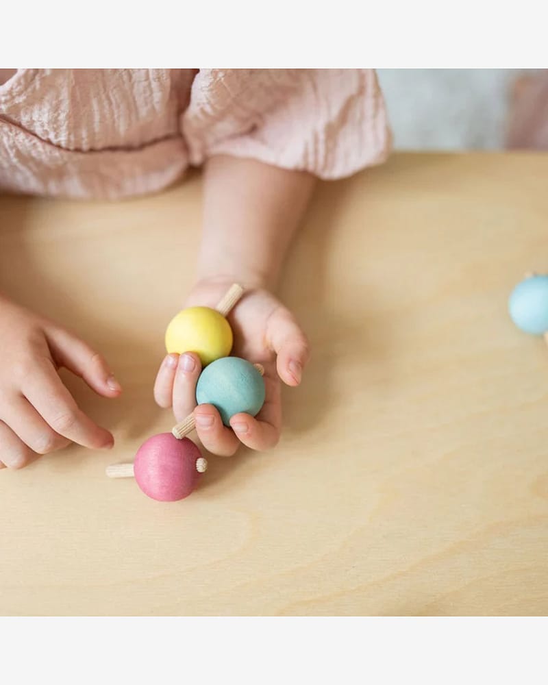 Sett med Snurrebass 6stk | Pastel Spinning Top
