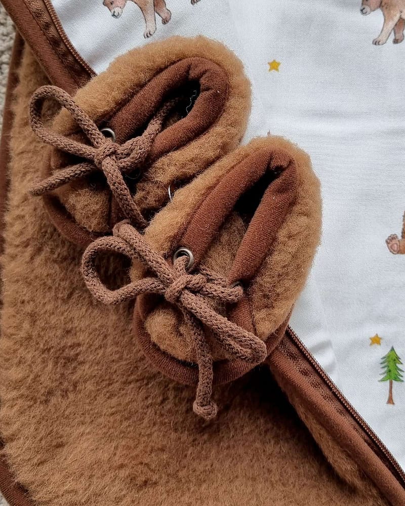 Ulltøfler i tykk ullfeece - 100% Merino