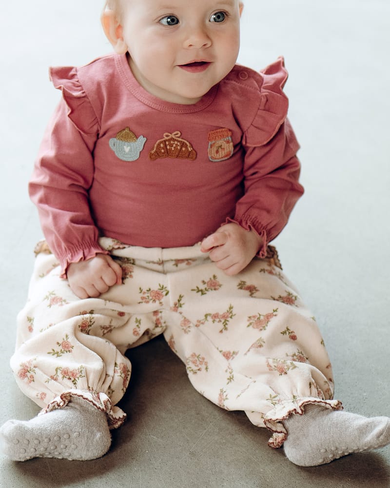 Bukse Baby - Terrystoff i Øko Bomull | Trine Winter roses