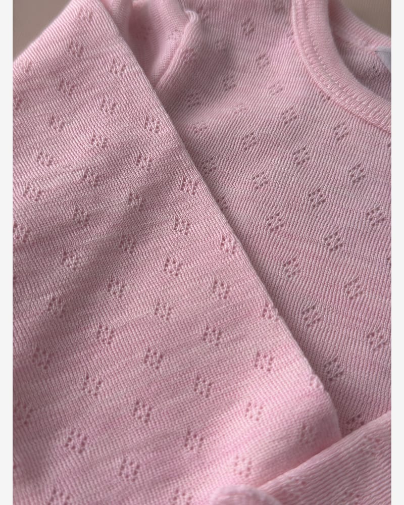 Ulltrøye m/ Volanger - Tynn ullkvalitet - 100% Merino, Pointelle