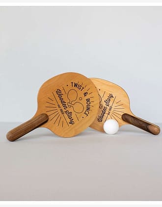 Strandtennis / Bordtennis Sett i Tre - 2x Racket i tre og ball - Håndlaget | Twist and Bounce 2pk