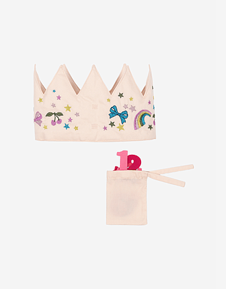 Bursdagskrone Barn 1-9år - Økologisk & Resirkulert | Fabric Birthday Crown