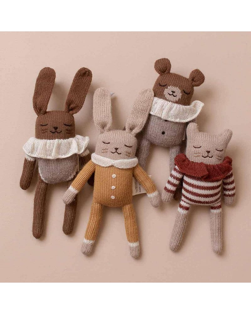 Kosebamse - Håndstrikket Alpakkaull - Unik Nyfødtbamse