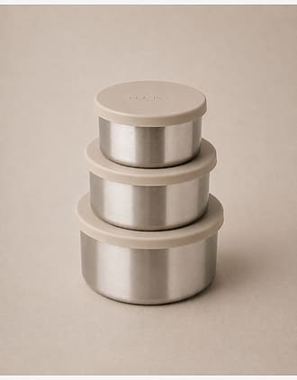 Matboks i Rustfritt Stål 3pk, Snackboks - Tett Silikonlokk | Steel Trio Large