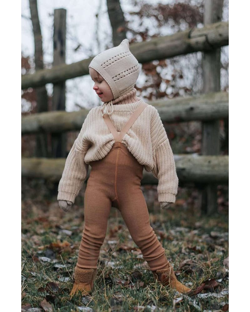 Ullstrømpebukse u/ føtter m/ sele | Wooly Footless Tights