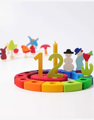 Bursdagsring Regnbue | Stake i Tre til Lys og Figurer - Liten, 23cm