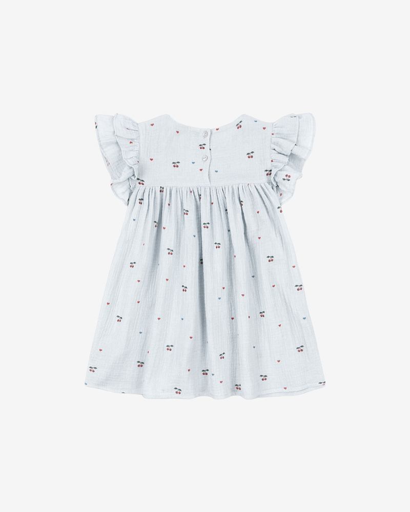 Kjole Barn M/ Volanger - 100% Økologisk bomull, Vevd Musselin-Kvalitet | Coco Dress
