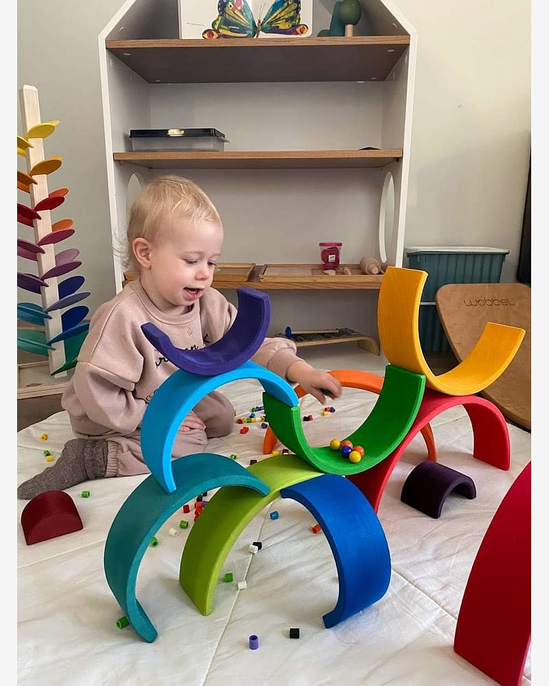 Regnbue Stor Orginal - Stableleke i Tre | Montessori Leker