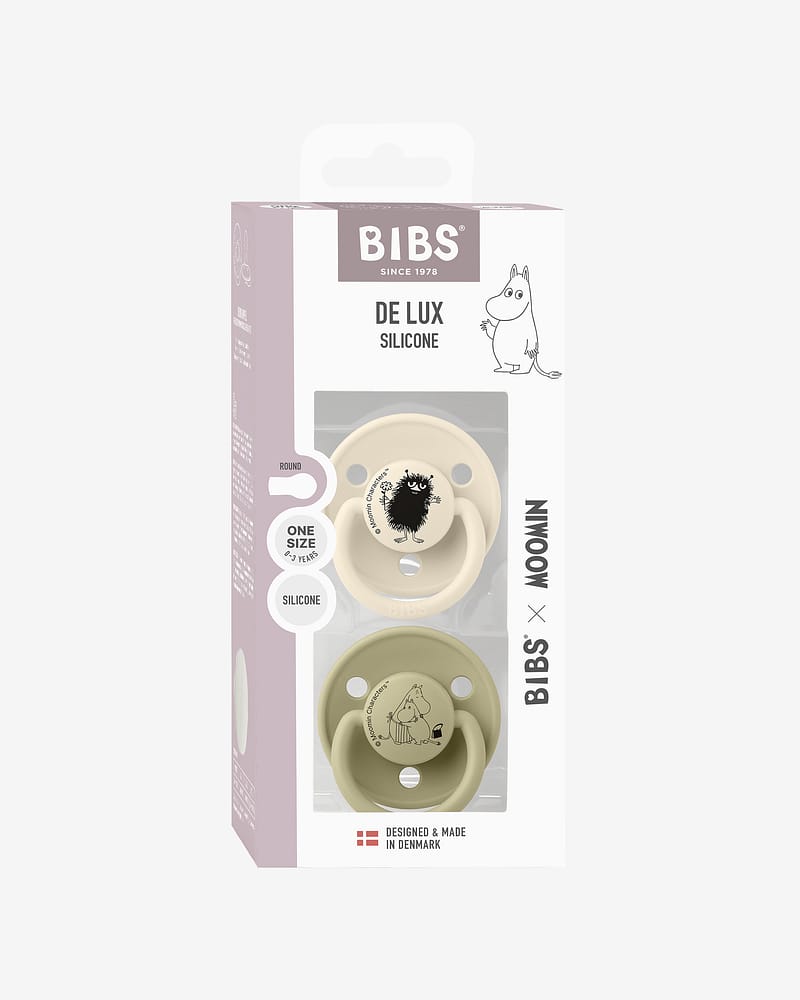 BIBS x Moomin Smokk De Lux 2pk – Rund, SIlikon | Stinky