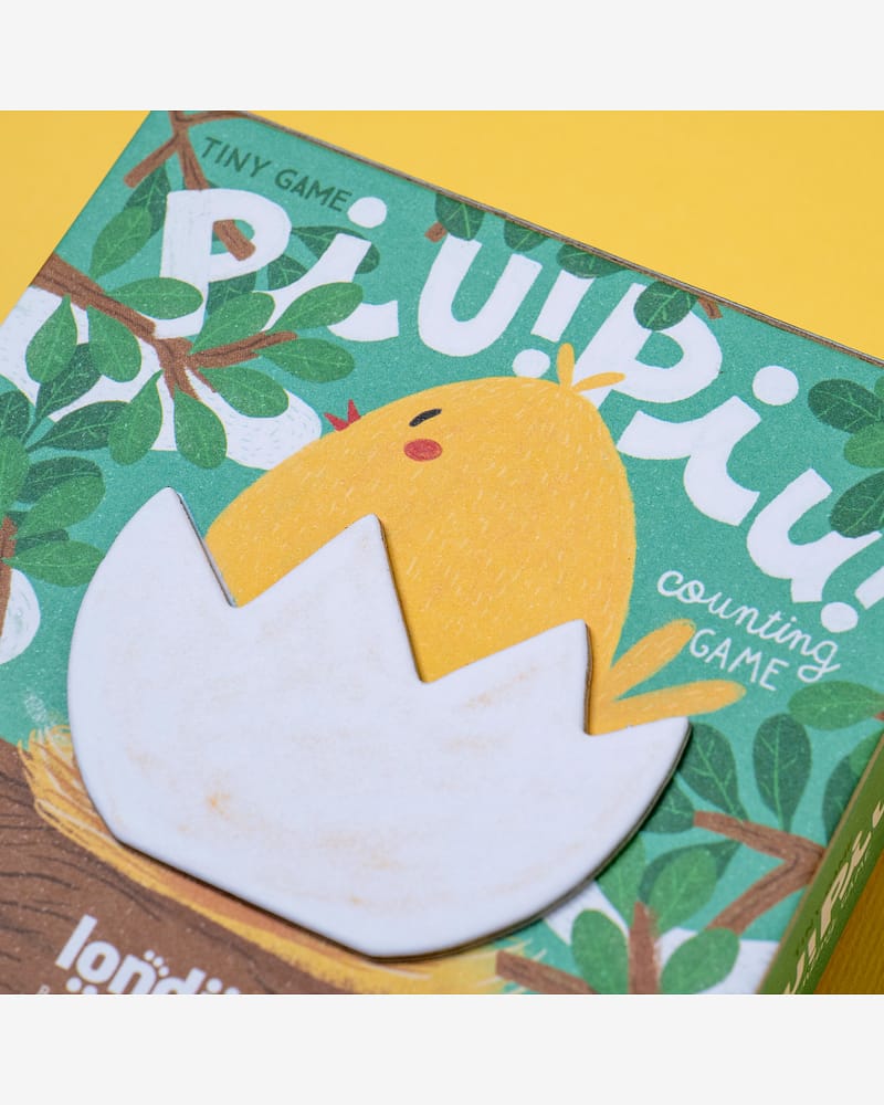Brettspill Barn 4år+, Pocket size - Lagspill "Bygg trær og hjelp små kyllinger ut i verden" | Piu Piu Tiny Game