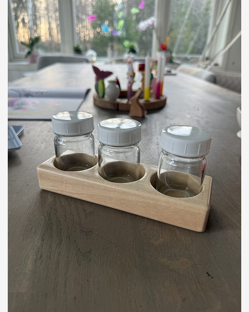 Holder til glasskrukker - Liten / 3 Glass Inkludert