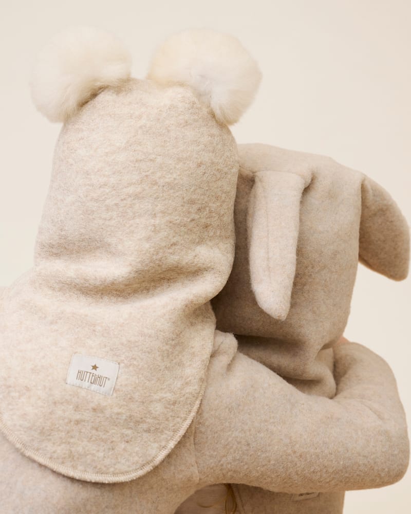 Balaclava Ull 2-Lags - Børstet Ullfleece | Alpaca Pompoms