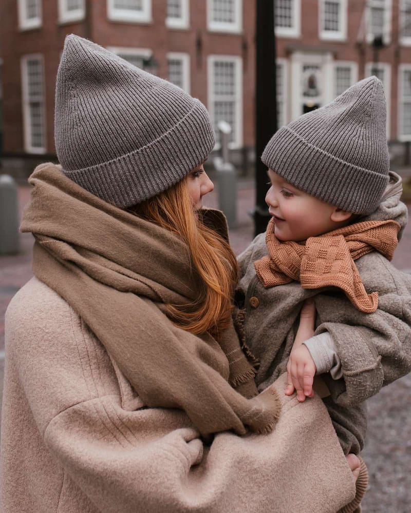 Ull Beanie barn - 100% Merino, Ubehandlet | Ribb lue Fonzie