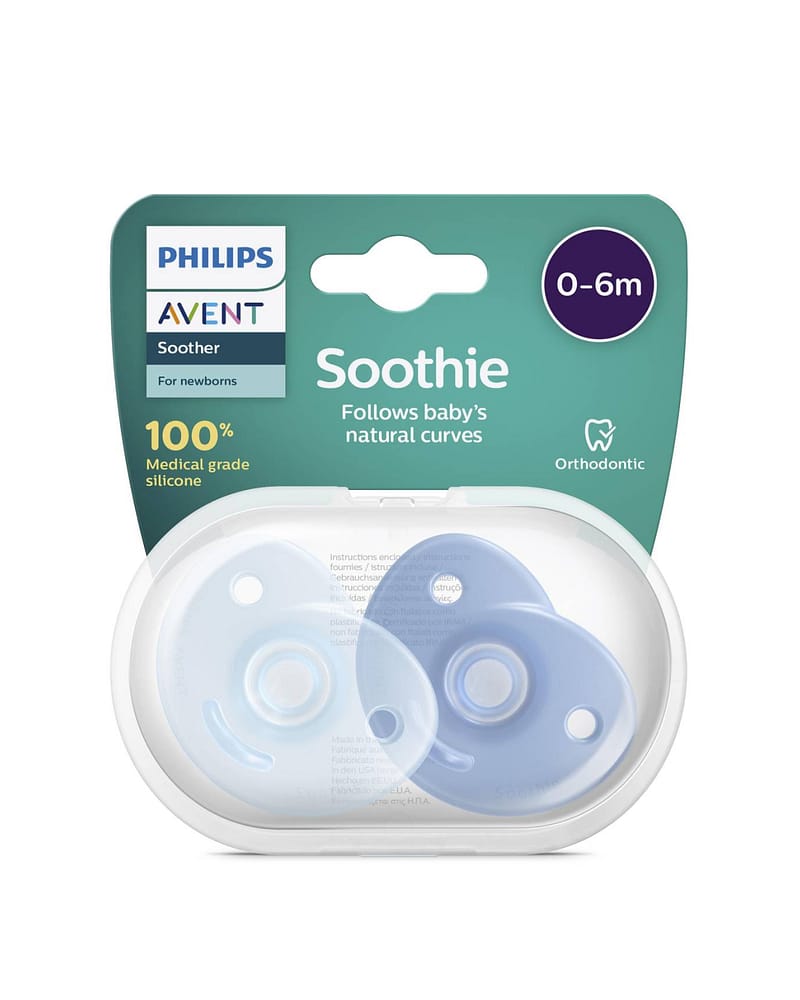 Smokk Soothie 2pk - Rund, Silikon | Nyfødt / Prematur, 0-6m