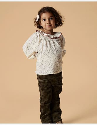 Bluse m/ Volangerkrage Barn - 100% Øko Bomull | RASIA LS LOOSE SHIRT LIL